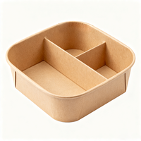 Boîte de rangement alimentaire en papier, épaisse, carrée, compostable, empilable, résistante au congélateur, de qualité alimentaire, robuste et fiable