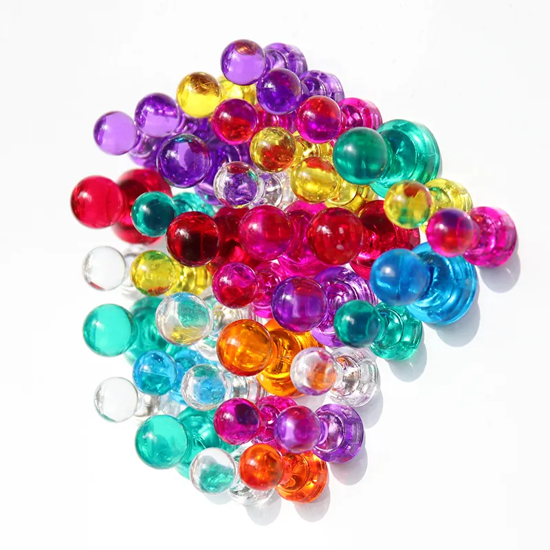 7 colors of small volume magnetic force of NdFeb transparent magnet thumbtack