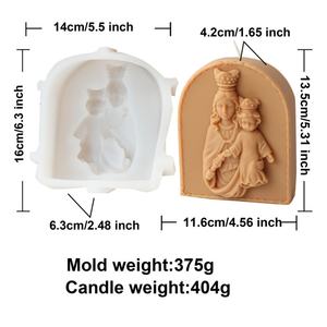 Molde de Silicona para Velas con Relieve de Lavado de Pies de Jesús, Molde de Resina para Jabón con Relieve de <span class=keywords><strong>Caballero</strong></span> y Caballo para Decoración de Arte con Velas de Arcilla - Product Image 6