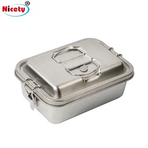 Nicety LeakProof LunchBox For Adult Stainless Steel Portable Food Containers For Picnic Double Layer Lunch Box For Men