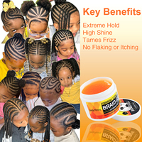 Gel coiffant tresses à tenue forte, à base d'eau, non gras, pour cheveux noirs naturels, marque privée