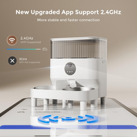 Mangiatoie automatiche sopraelevate per gatti per 2 gatti 5L 2.4G APP controllo distributore di cibo per gatti a tempo con doppio alimentatore