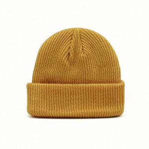 Bonnets d'hiver unisexe en acrylique 100% tricoté, couleur unie, avec logo personnalisé d'usine, broderie 3D, pour la plage et le monde des affaires - Product Image 5