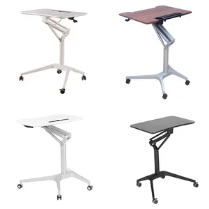 新产品简易组装沙发办公室在职学生学习桌气动高度可调桌