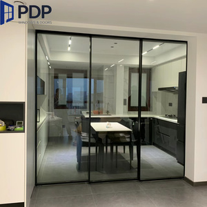 Khung cửa trượt chức năng cách âm hợp kim nhôm hiện đại trong nhà kính không thấm nước tối giản phòng khách kính phần cứng PDP - Product Image 3