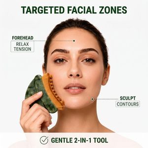 Brosse faciale de drainage lymphatique en jade avec logo personnalisé pour le brossage à sec, réduit les gonflements et la fatigue, écologique - Product Image 6