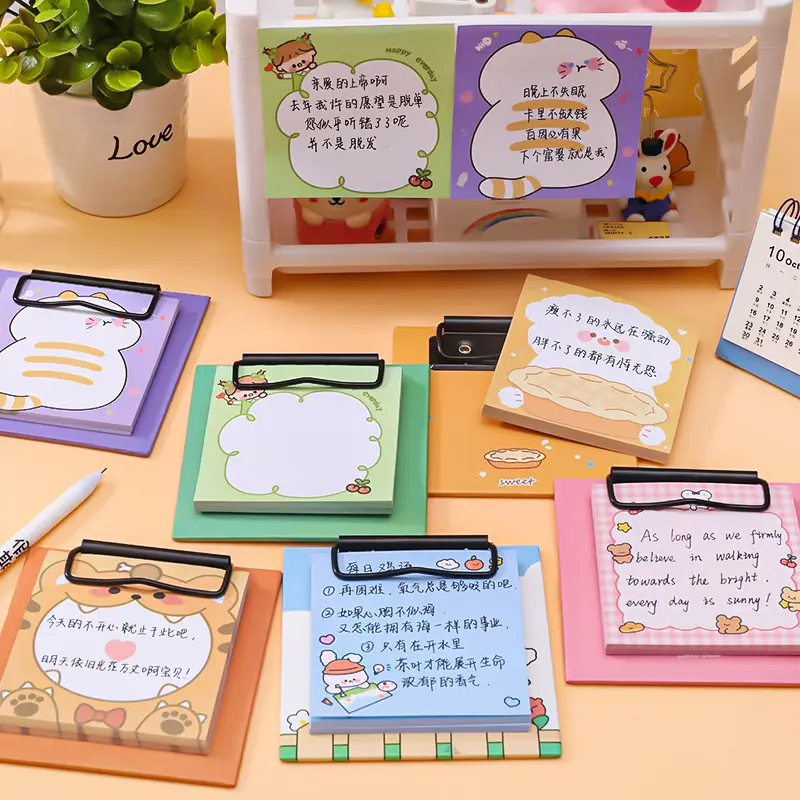 30sheet Schedule Clipboard Memo pad List Time Sticky Note Clip School Office Supplies Stationery Cartoon Board Clip Notepad Book