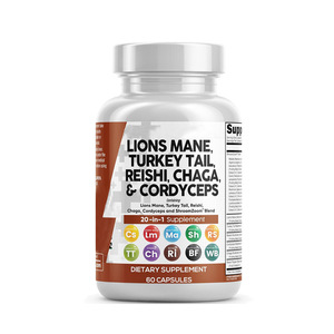 Capsules d'extrait de champignons puissants 20 en 1 : Reishi, Maitake, Huître, Shiitake, Champignons de la Turquie, Crinière de <span class=keywords><strong>lion</strong></span> - Product Image 1