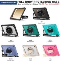 Casing Tablet dengan Penyangga untuk Samsung Galaxy Tab A9+ A11 Plus 11'' X238 X236, Pelindung Hibrida Tahan Banting untuk Seluruh Bodi