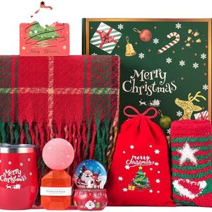 Cestas de regalo de spa de Navidad <span class=keywords><strong>para</strong></span> mujer con velas Bombas de baño Embalaje decorativo de vacaciones Sombrero de Navidad - Product Image 2