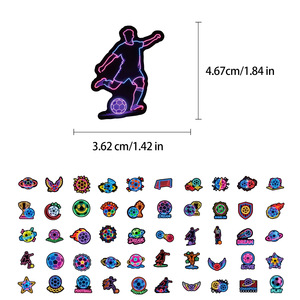 New 56 <b>Sheets</b> Neon Football Stickers Creative Colorful Football Sports Event Waterproof Decorative Stickers - Product Image 4