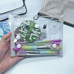 2024 नए फैशनेबल वाटरप्रूफ पीसी मेकअप बैग यात्रा महिला कॉस्मेटिक ब्रश केस पाउच कार्टून पैटर्न पेन पेंसिल आयोजक के साथ - Product Image 2