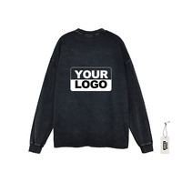 T-shirts de Sublimation à manches longues pour hommes, lavage à l'acide, t-shirts personnalisés de style hip hop