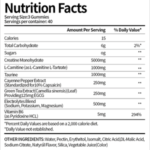 Complejo de polvo de Monohidrato de Creatina 8000mg con sabor que proporciona energía <span class=keywords><strong>taurina</strong></span> L-<span class=keywords><strong>carnitina</strong></span> electrolito crecimiento muscular - Product Image 2