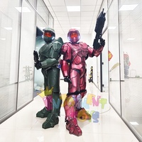 Costume de robot mecha rouge réaliste pour adulte, activité de jeu de rôle, performance de fête, accessoire