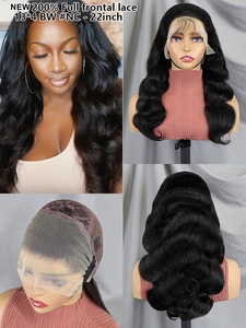 Bán buôn 13x4 cơ thể sóng màu sắc tự nhiên HD ren phía trước Tóc Giả 200% mật độ đầy đủ làm nổi bật phong cách thẳng 100% tóc con người - Product Image 5