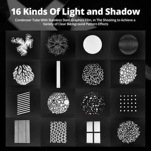 AMBITFUL AL-16 Focalizzare Conico Snoot Condensatore Ottico di Arte Effetti Speciali A <span class=keywords><strong>Forma</strong></span> di Fascio di Luce Cilindro con la <span class=keywords><strong>Forma</strong></span> e il Colore Del Gel - Product Image 2