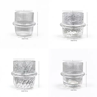 Verre à whisky texturé personnalisé avec logo, style vintage côtelé, base lourde, pour café, bar, maison – Vente directe usine