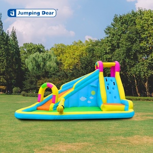 Parc aquatique gonflable avec toboggans, piscine gonflable, trampoline château, aire de jeux pour enfants, toboggans gonflables élastiques - Product Image 3