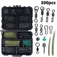 YOUME 300-420 pièces/boîte Kit de matériel de pêche à la carpe, ensemble d'accessoires de pêche, matériel de pêche, pivot, crochet à carpe, anneaux fendus