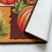 Herbst-Ernte Kürbis-Muster Dekorative Fußmatte, Anpassbare Rutschfeste Wasserdichte Polyester-Eingangsmatte für Thanksgiving