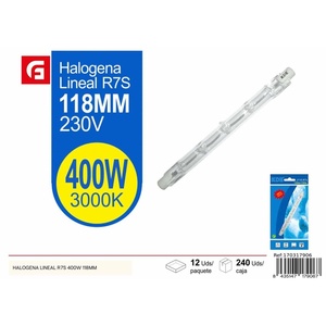 หลอดฮาโลเจนเชิงเส้น R7S 400W 118mm-แสง