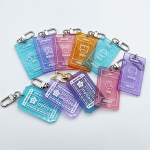Portachiavi Personalizzato in Acrilico con Biglietto, Biglietto Waifu a <span class=keywords><strong>Diamante</strong></span> Romboide con Glitter Liquido per Appassionati di Anime - Product Image 2
