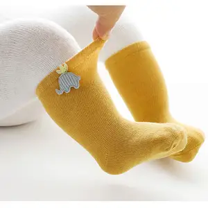 3对/套中国棉纯色新生儿袜子网棉船员学步儿童花式礼品袜 - Product Image 6