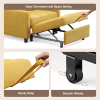 Sofá Cama Plegable Perfecto, Sofá Cama Individual Multifuncional, Diseño que Ahorra Espacio para Invitados, Asiento Convertible Moderno y Compacto