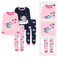 Ensemble de vêtements de nuit pour enfants personnalisé Halloween enfants hiver printemps licorne pyjamas ensemble thermique Homewear dessin animé enfants vêtements de nuit pour 4 pièces