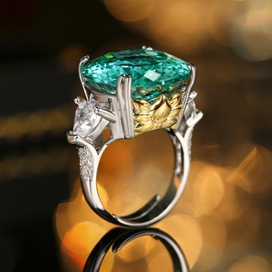 Juego de Joyería de Alta Calidad, Ecológico, de Cobre, con Circonita Cúbica Verde de 18*20MM, Chapado en Oro, para Uso Diario de Mujeres - Product Image 5