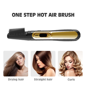 Cepillo de aire caliente eléctrico LED de calentamiento rápido de 1200W, secador de un solo paso, Alisador, peine voluminizador para peinar el cabello - Product Image 4