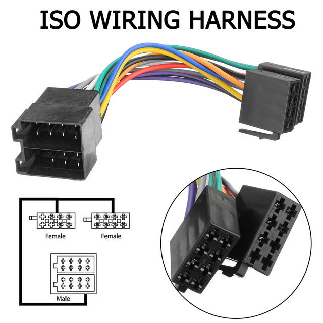Car Stereo Radio Player ISO Wire Harness Connector 16-core Copper Core IP65 PVC for Holden Mercedes Commodore VY VZ Astra Vectra