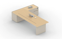 Bureau de direction de luxe avec armoire de rangement, bureau de direction moderne pour la salle du PDG