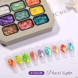 Paleta de Esmalte de Gel de Resina de 9 Colores, OEM ODM, No Tóxico, UV/LED, con Brillo de Diamante, Efecto Degradado, Larga Duración, para Arte de Uñas, DIY - Product Image 3