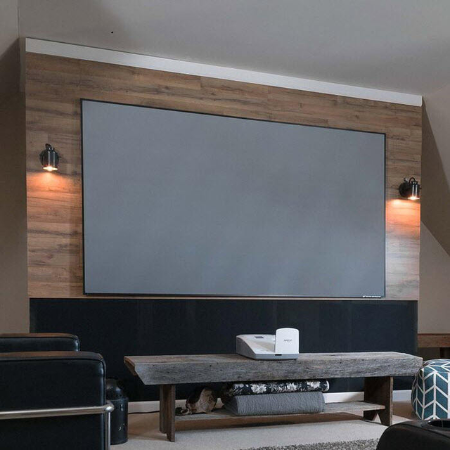 Hot Sale ALR Projector Screen 100" 16:9 Short-focus Ambient Light Rejecting PET Black Diamond Fixed Frame Outdoor Use Projection