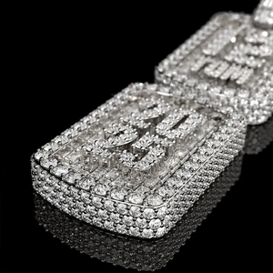 Collier à double pendentif glacé pour homme Chaîne de chien en moissanite complète Bijoux de déclaration Hip Hop - Product Image 4