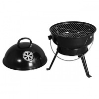 Barbecue portable 14 pouces, assemblage détachable, style américain, fumoir, camping en plein air, barbecue au charbon de bois portable