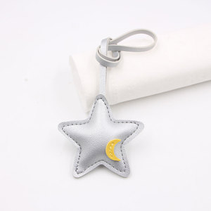 Portachiavi con Moschettone e Cordino Lungo in Pelle PU con Stampa UV, Serie Buonanotte, Accessori Fai-da-te con Ciondolo Stella e Luna - Product Image 2