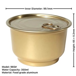 965 # आसान-आंसू पन्नी ढक्कन पर्यावरण के अनुकूल भोजन ग्रेड एल्यूमीनियम डिस्पोजेबल कटोरे ट्रे 350 एमएल राउंड - Product Image 4