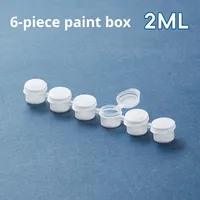 Boîte vide à 6 compartiments pour peinture acrylique 5 ml – Peinture fluide DIY pour enfants, toile, gouache, aquarelle pour la maternelle