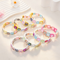 Bracelet élastique CENDA Dopamine Macaron en émail et cristal, orné de strass colorés, tendance, empilable, pour filles, idéal comme cadeau