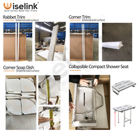 Wiselink Panneaux muraux de salle de bain Surface solide moderne Surround de douche étanche antistatique pour hôtel appartement utilisation