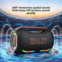 Altavoz Bluetooth 5.3 Portátil Zealot ZE41 de 250W con Dos Micrófonos Inalámbricos, Sonido Estéreo de 3 Vías, 48000mAh, para Fiestas al Aire Libre