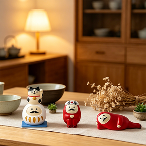 Figura de Resina Daruma Maneki Neko, Gato de la Suerte Kawaii, Adorno de Escritorio, Decoración Auspiciosa para el Hogar u Oficina, Recuerdo de Bendición, Regalo - Product Image 2
