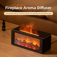 Diffuseur d'ambiance avec effet de flamme 3D réaliste, humidificateur, réservoir de 300 ml, charge par type C, fonctionnement silencieux