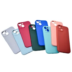 2.0 fine hole liquid silicone mobile phone case with lens protector with packaging