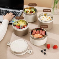 Boîte à lunch/snack thermique en acier inoxydable empilable, boîte à bento/contenant alimentaire isolé à 3 niveaux avec sac à lunch pour l'école