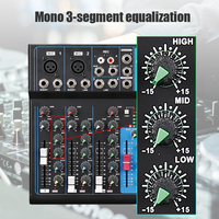 Mini mélangeur audio professionnel F4 + à 4 canaux avec connexion Bluetooth pour l'enregistrement sur ordinateur et les événements en direct