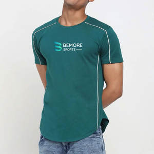 T-shirt décontracté personnalisable de haute qualité 100% coton col rond pour hommes Streetwear Mode T-shirts unis pour hommes été - Product Image 1